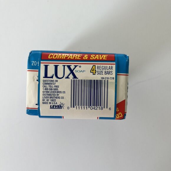 LUX Bar Soap 4 Pack Bath Size Bars 3.5oz VTG 80s - 90s New Old Stock Movie Prop - Picture 3 of 3